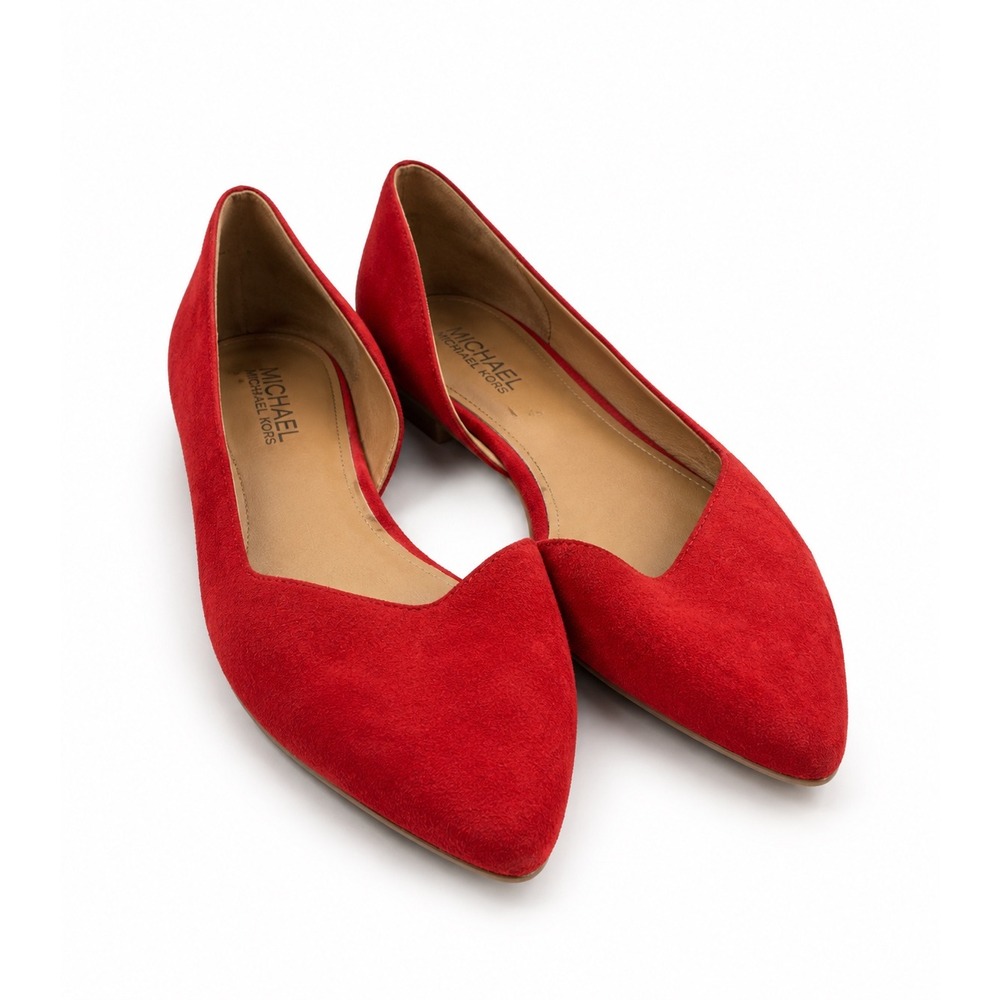 Michael by Michael Shannon Alyssa Red Suede dOrsay Pointed Flats Women's Size 9M